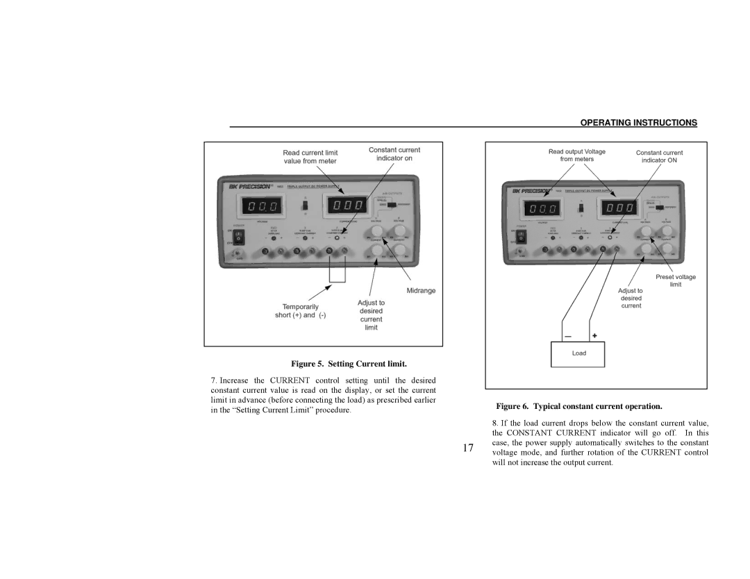 B&K 1652, 1651A instruction manual Setting Current limit 