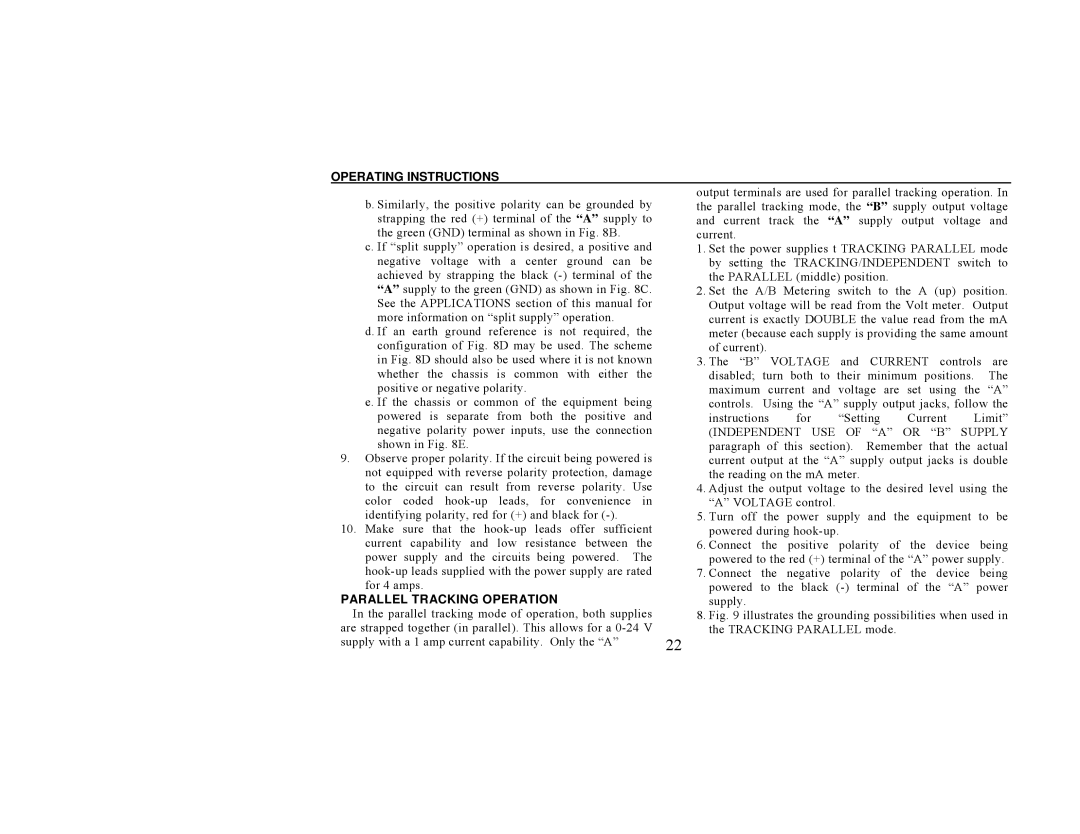 B&K 1651A, 1652 instruction manual Parallel Tracking Operation 