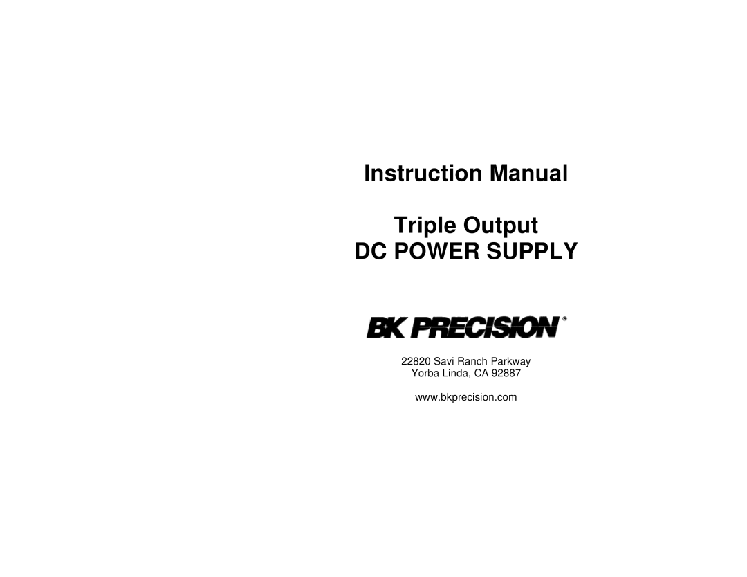 B&K 1652, 1651A instruction manual DC Power Supply 