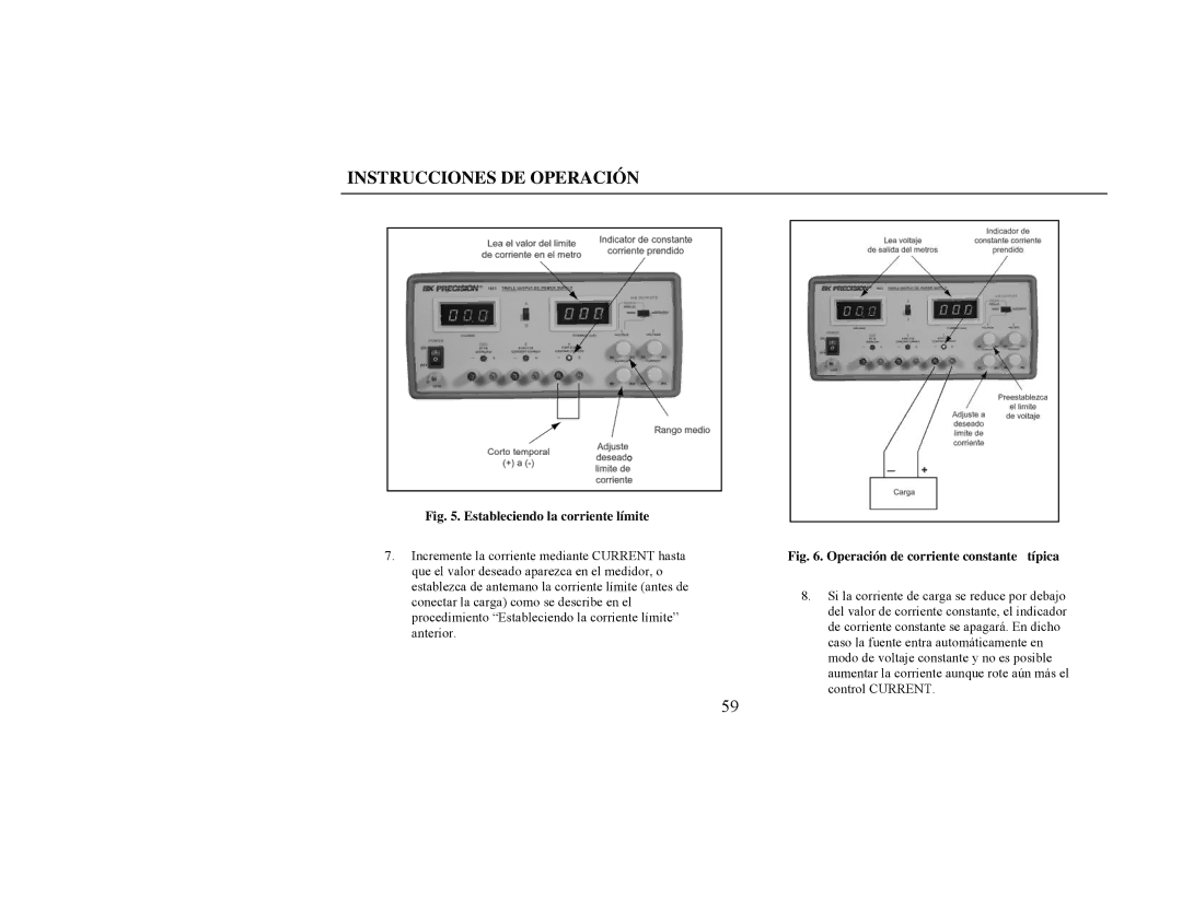 B&K 1652, 1651A instruction manual Operación de corriente constante típica 