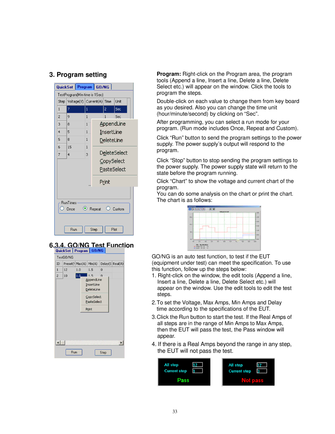 B&K 1788, 1786B, 1785B, 1787B instruction manual Program setting, 4. GO/NG Test Function 