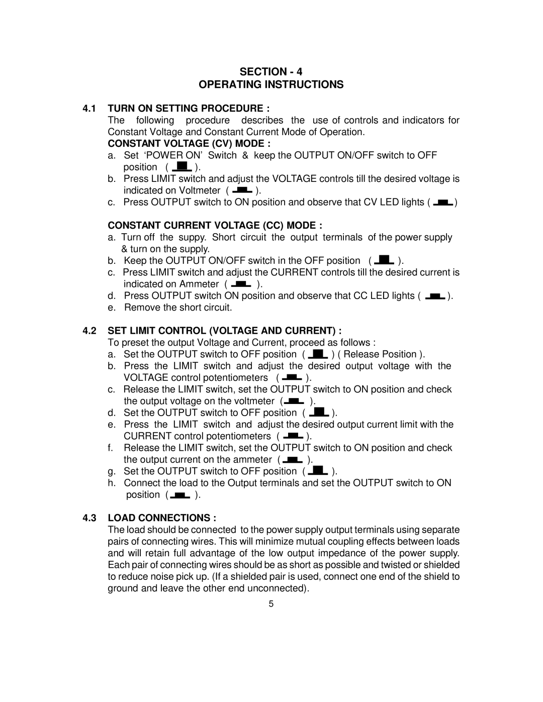 B&K 1794 instruction manual Section Operating Instructions 