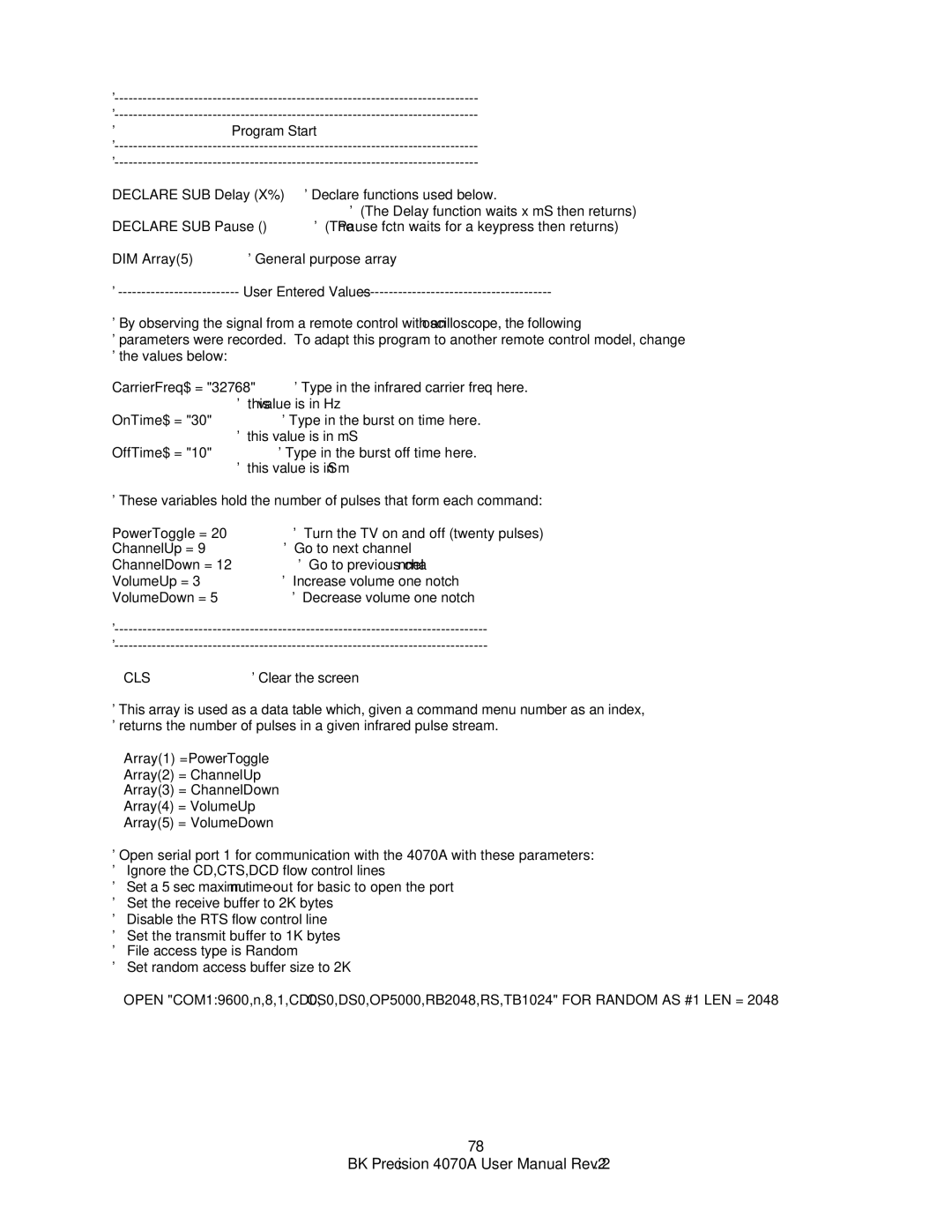 B&K 4070A user manual Cls 