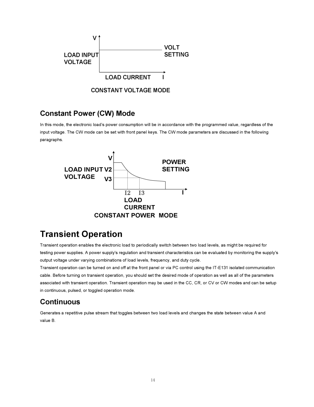 B&K 8510 instruction manual Transient Operation, Constant Power CW Mode, Continuous 