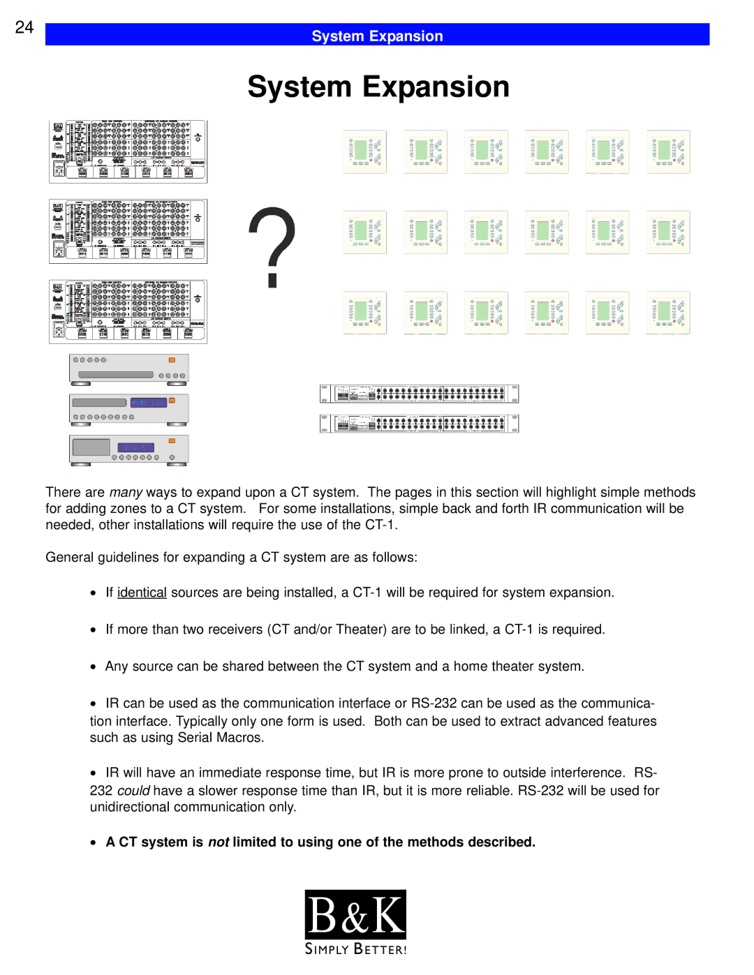 B&K CT610, CT600, CT602, CT310, CT300 user manual System Expansion 