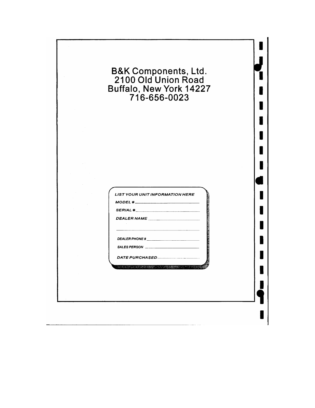 B&K EX4420M manual 