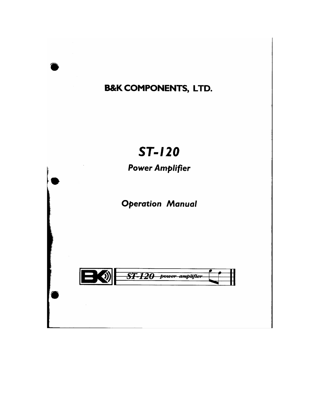 B&K ST-120 manual 