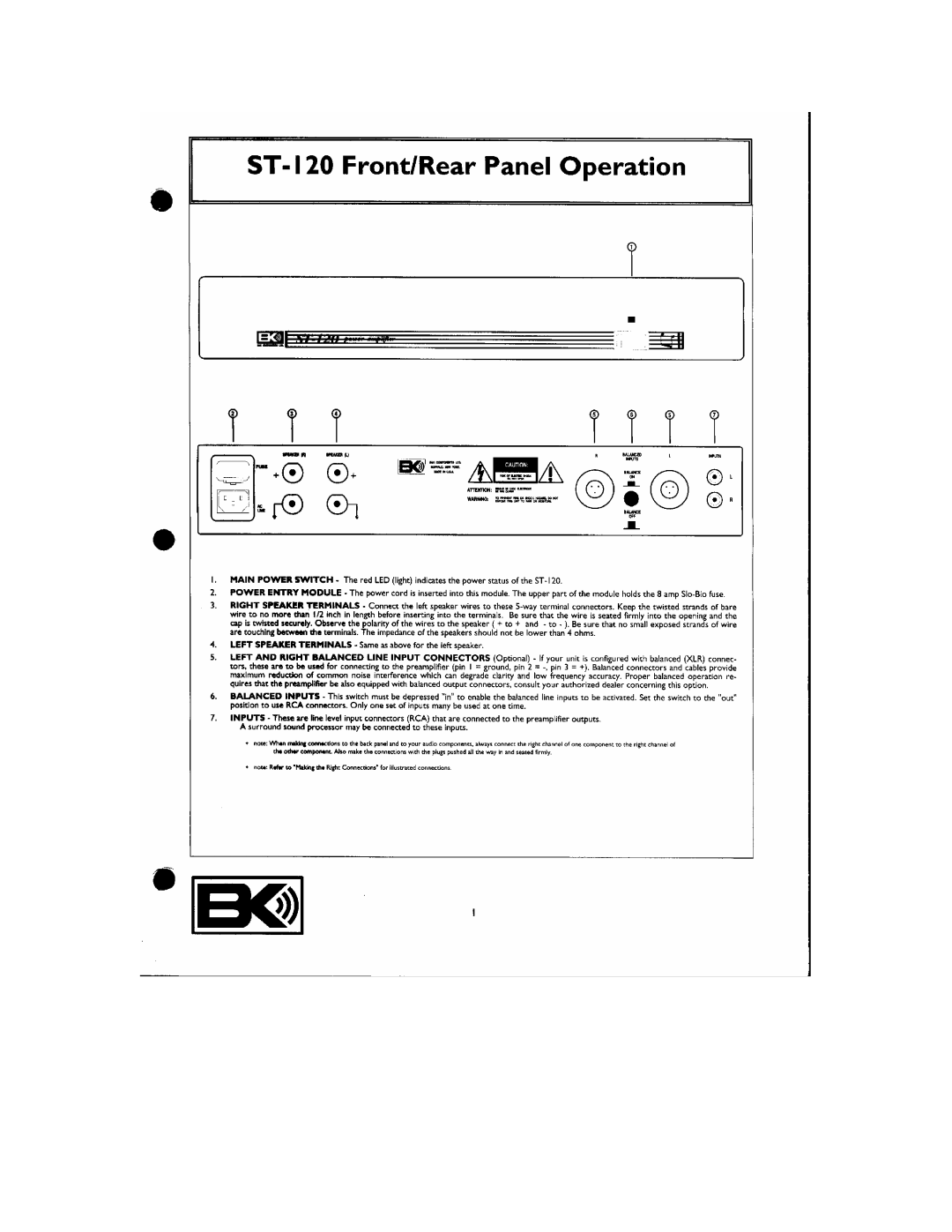 B&K ST-120 manual 