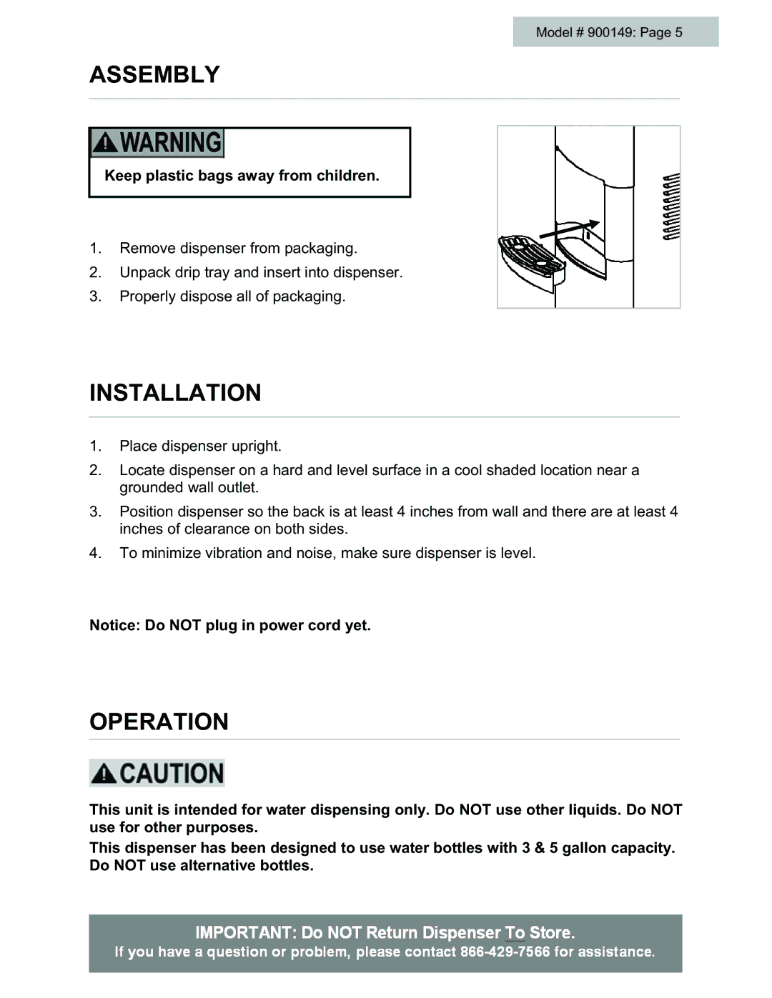 Black & Decker # 900149 user manual Assembly, Installation, Operation, Keep plastic bags away from children 