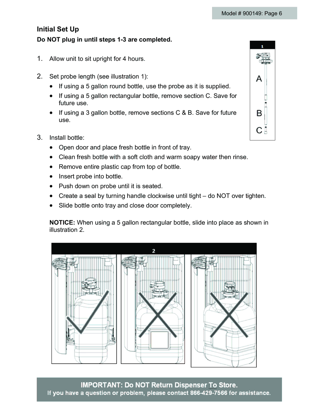 Black & Decker # 900149 user manual Initial Set Up, Do not plug in until steps 1-3 are completed 