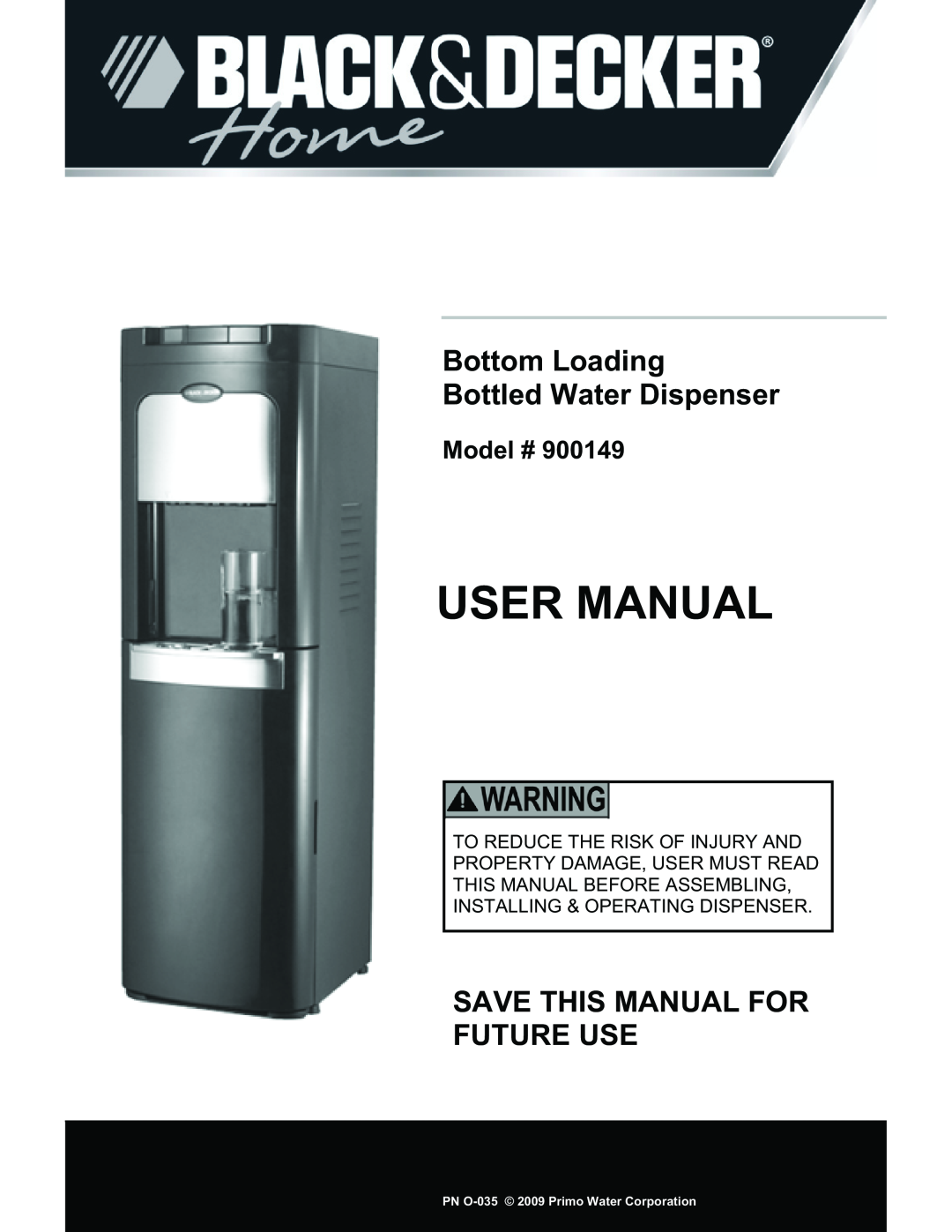 Black & Decker # 900149 user manual Bottom Loading Bottled Water Dispenser, Save This Manual For Future Use, Model # 
