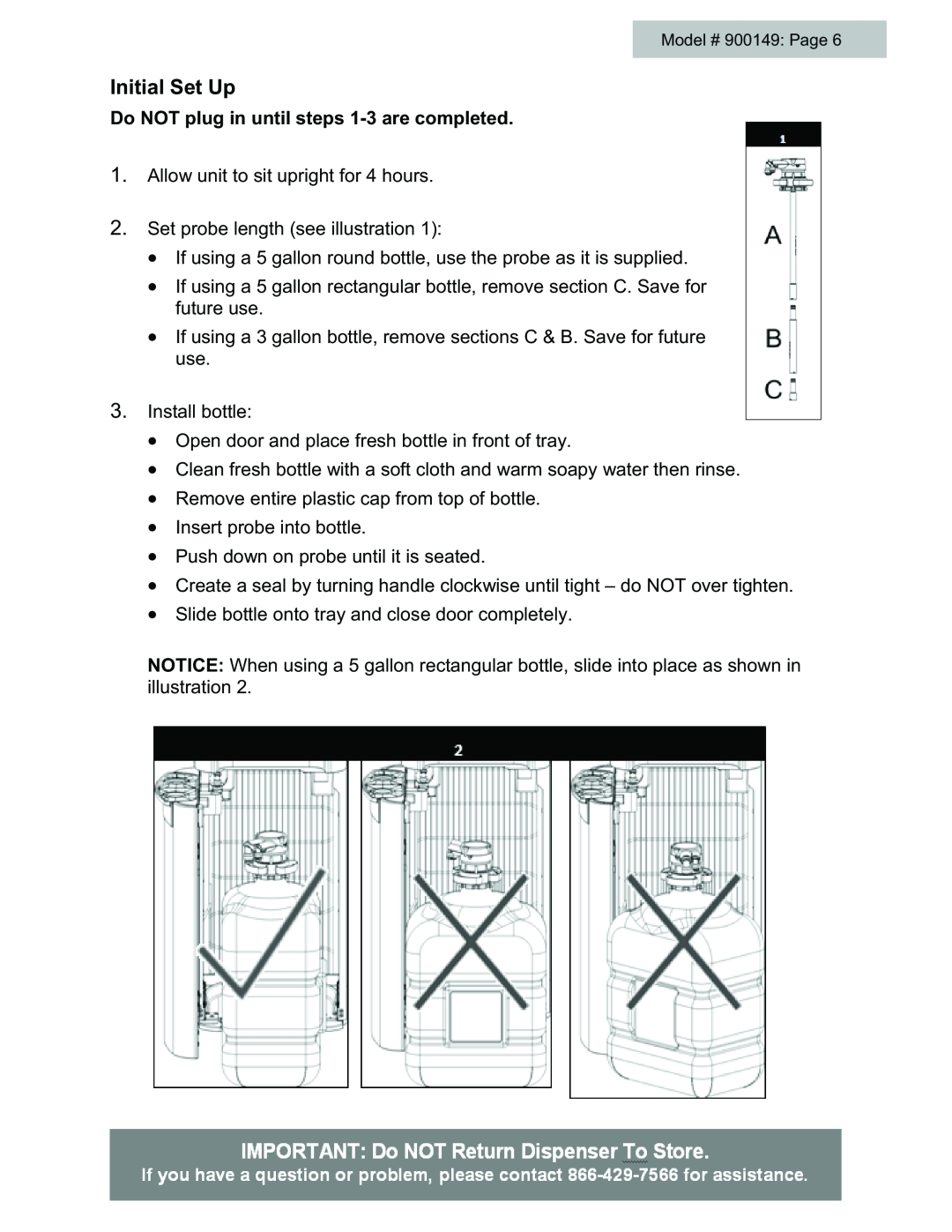 Black & Decker # 900149 user manual Initial Set Up, Do NOT plug in until steps 1-3are completed 