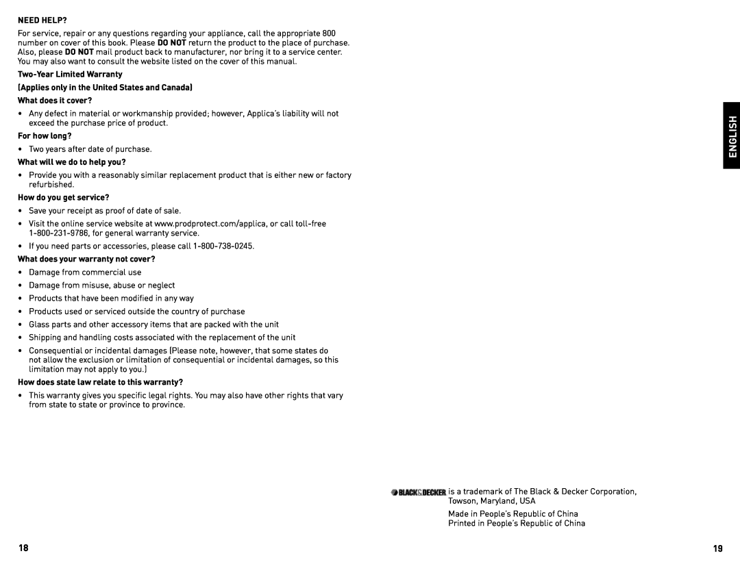 Black & Decker 11-4-12e, 11-4-12S manual English, Need Help? 