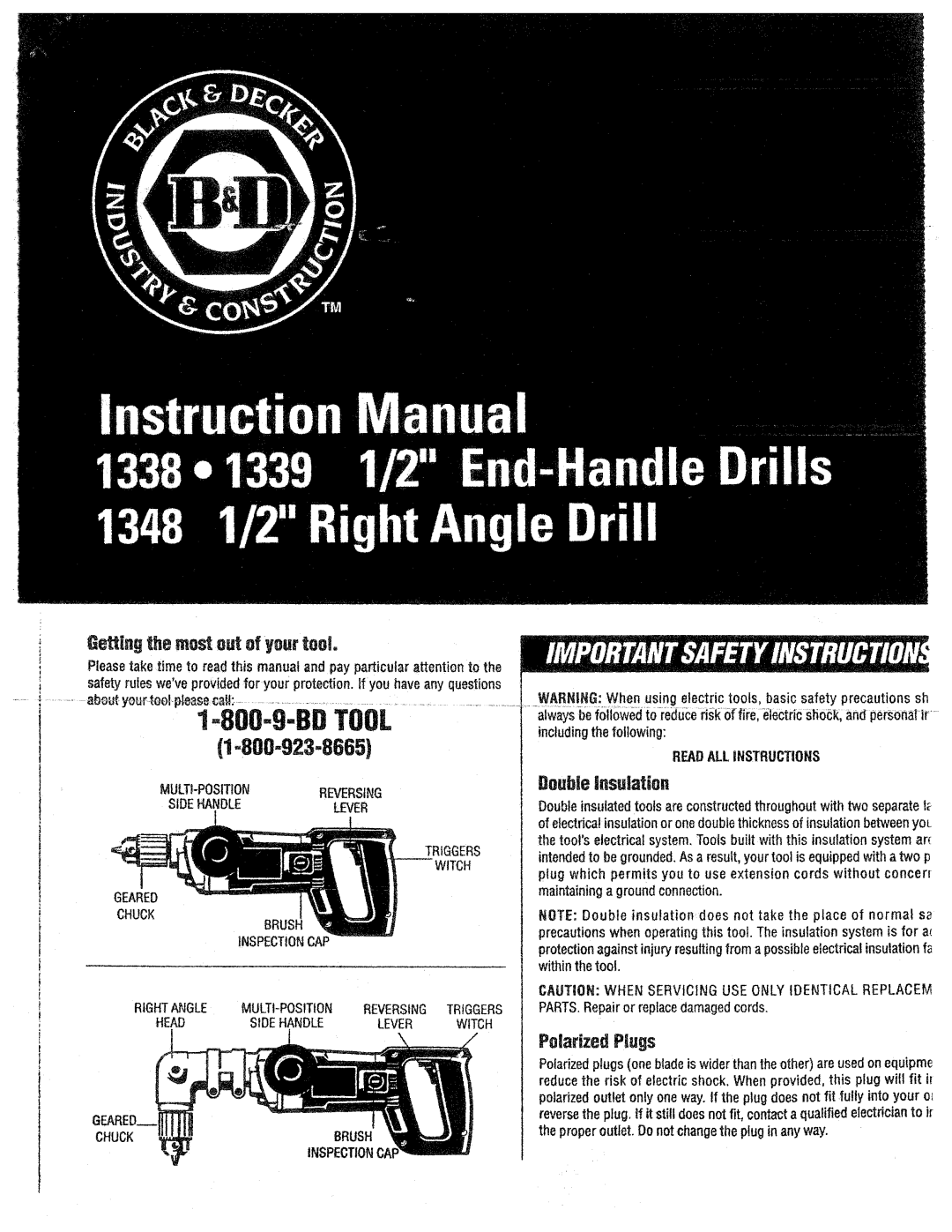 Black & Decker 1338, 1339, 1348 manual 