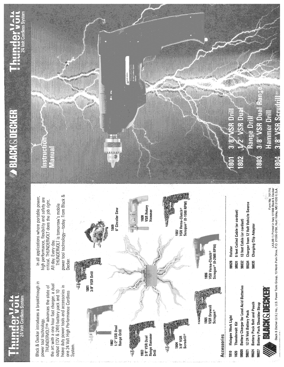 Black & Decker 1803, 1804, 1802, 1801 manual 