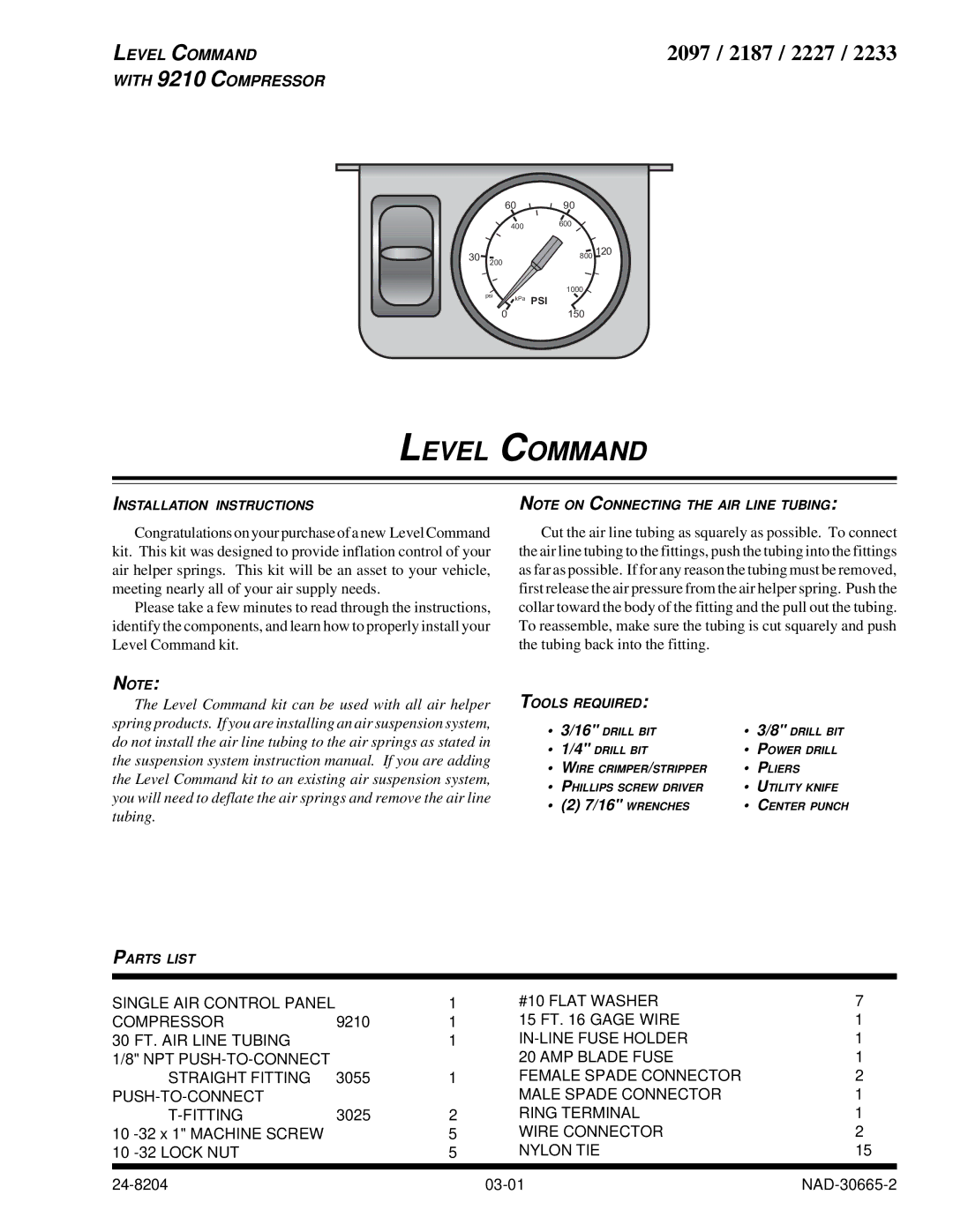 Black & Decker 2187, 2097, 2227, 2233 installation instructions Level Command 