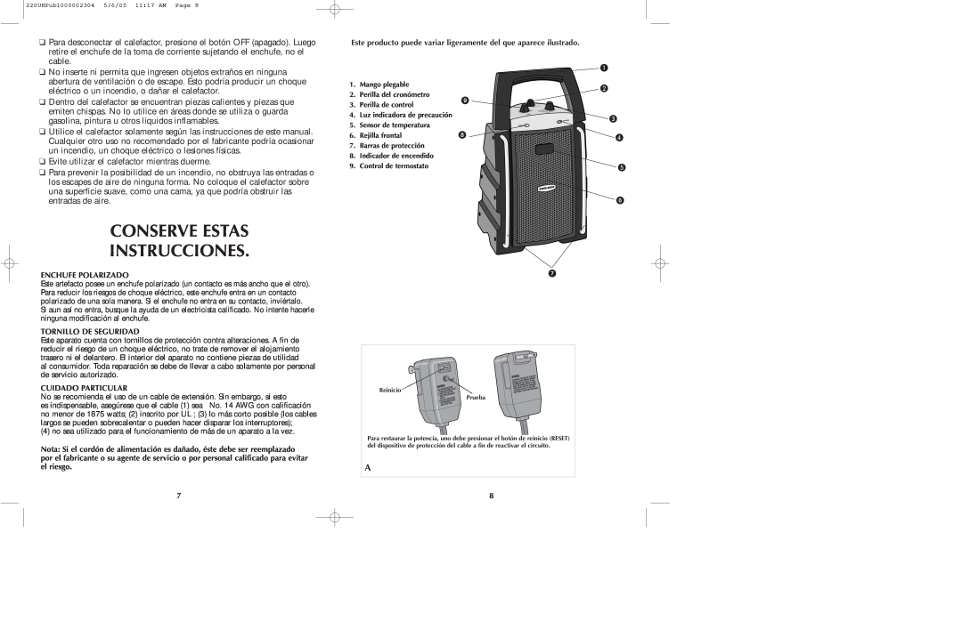 Black & Decker 220UH manual Conserve Estas Instrucciones 