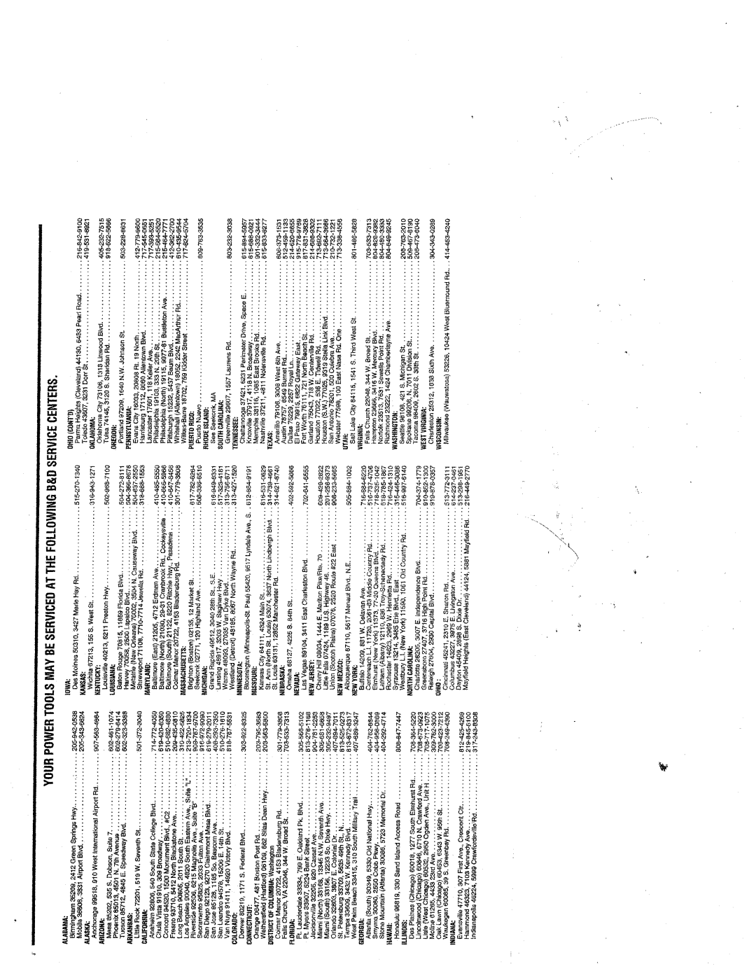 Black & Decker 2600, 1311G, 1046, 1180G, 1166, 1312G, 1042 manual 