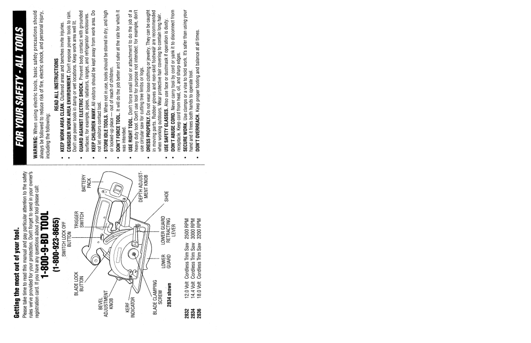 Black & Decker 2832, 2836, 2834 manual 