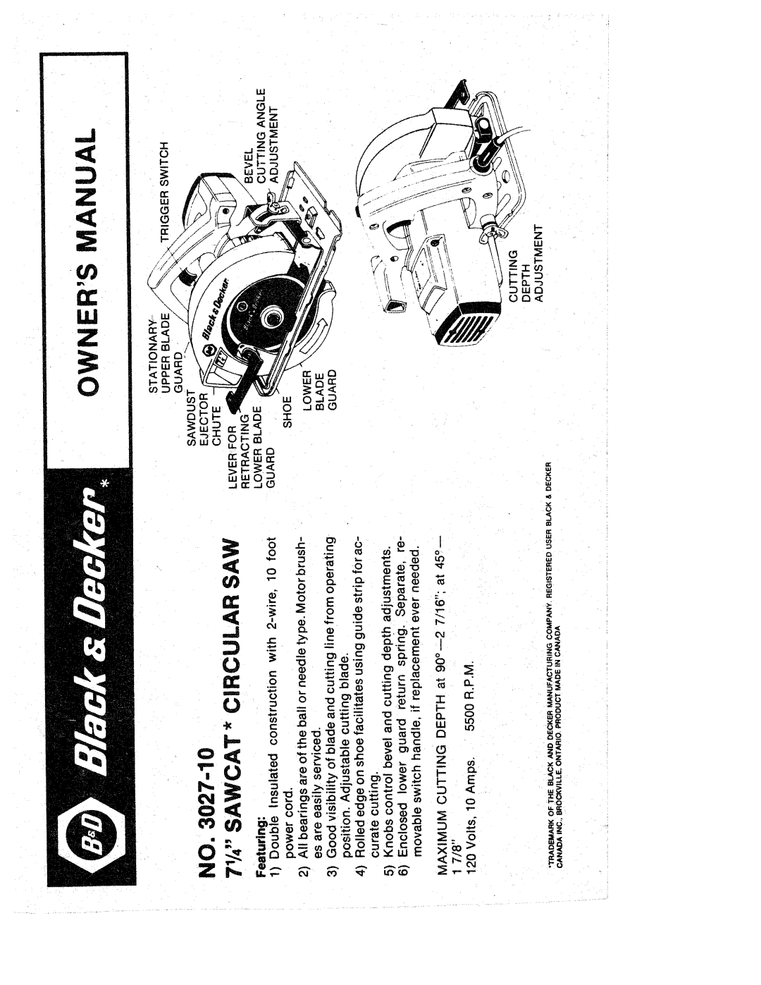 Black & Decker 3027-10 manual 