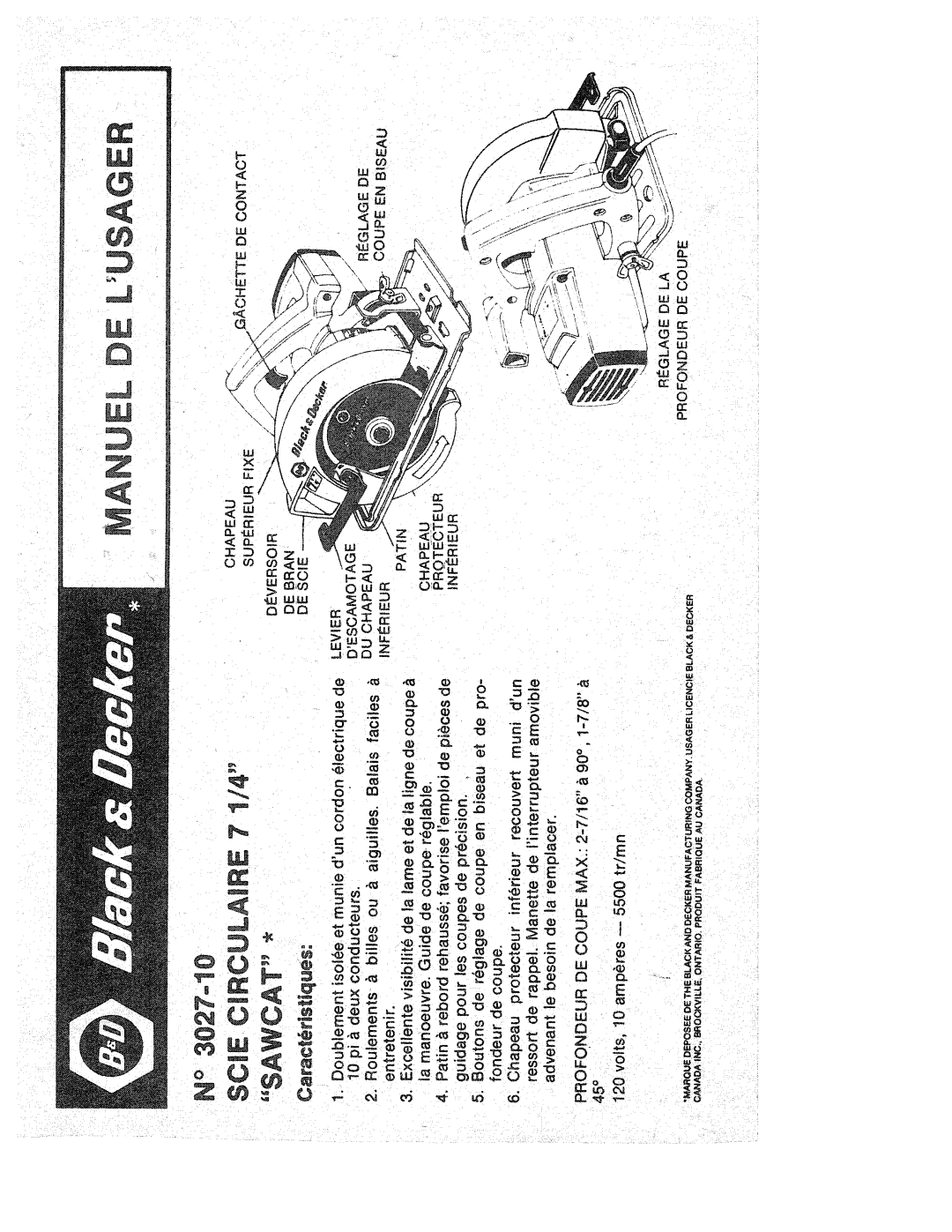 Black & Decker 3027-10 manual 