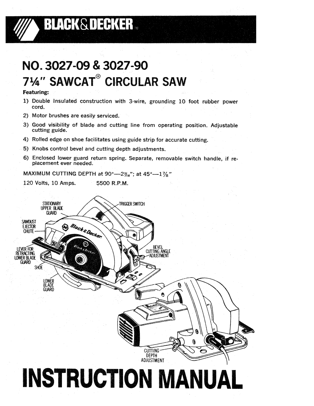 Black & Decker 3027-09, 3027-90 manual 