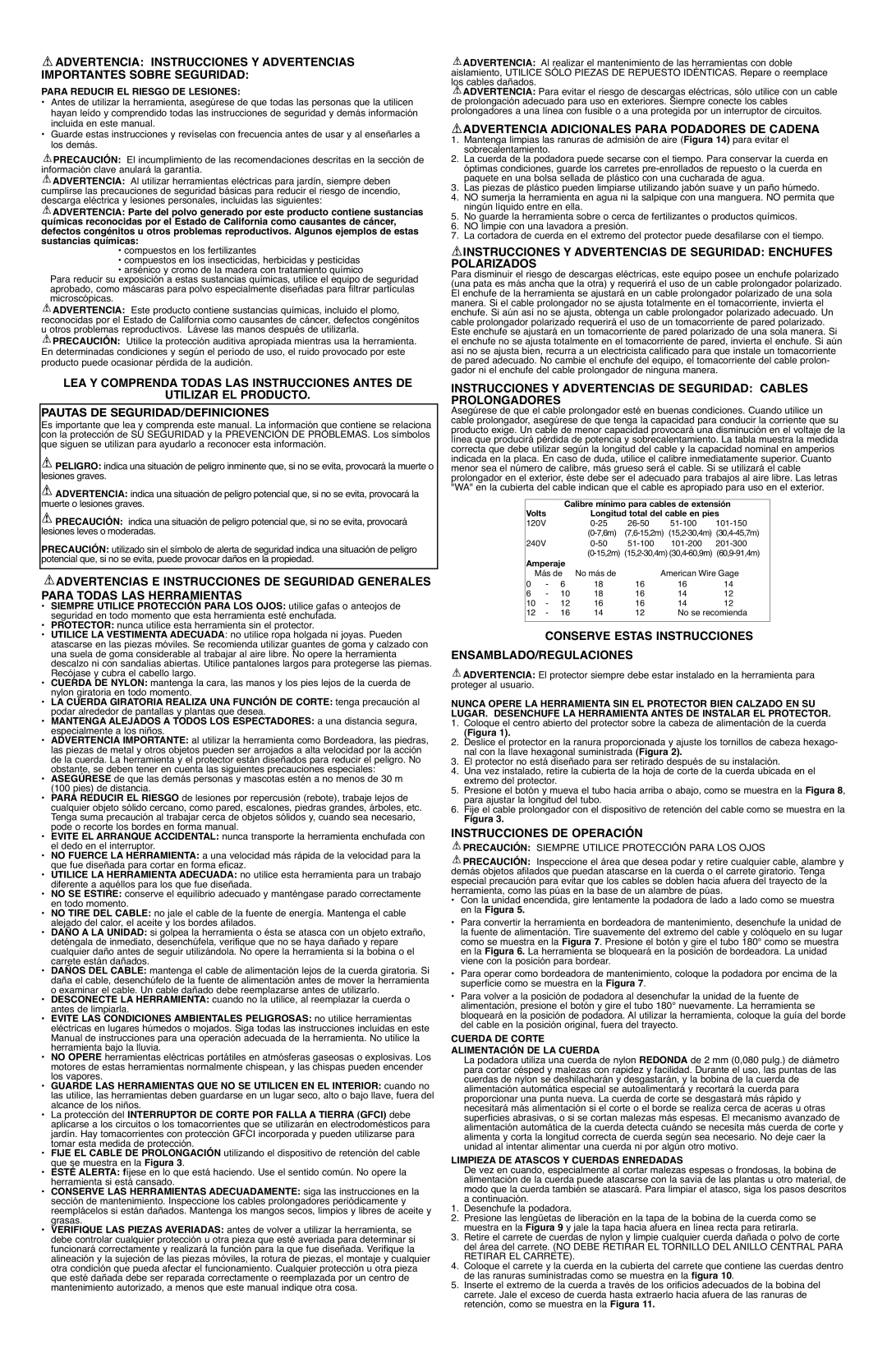 Black & Decker 311066C instruction manual Advertencia Adicionales Para Podadores DE Cadena, Instrucciones DE Operación 