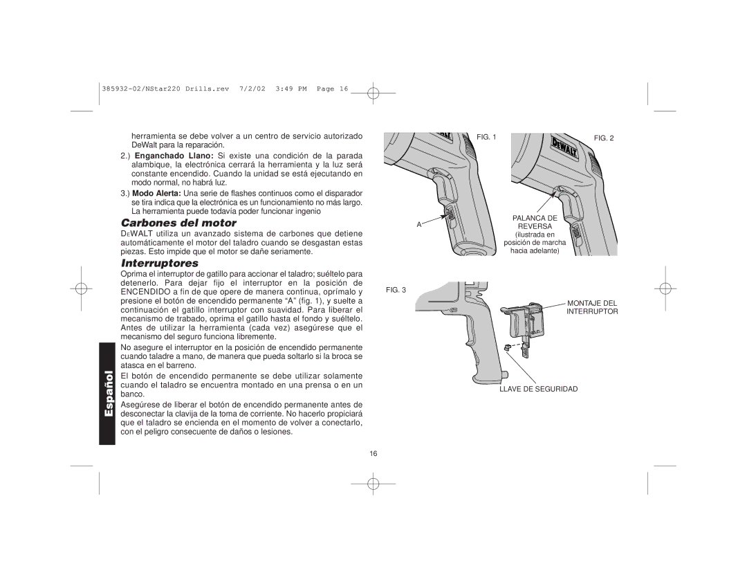 Black & Decker DW248, 385932-02, DW235G, DW223-220, DW222, DW249, DW238, DW236, DW245, DW235-220 Carbones del motor, Interruptores 