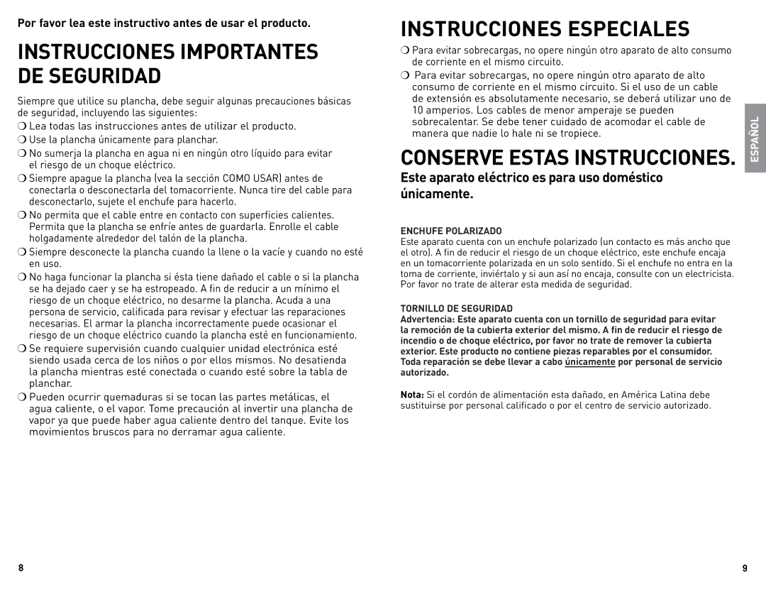 Black & Decker 4-7-50S, 4-7-50e, 4-7-50F, R12009 manual Instrucciones Especiales, Instrucciones Importantes DE Seguridad 