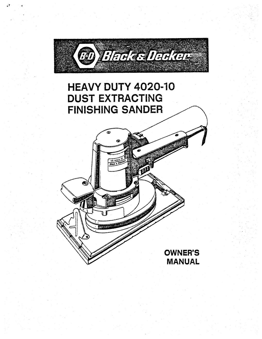 Black & Decker 4020-10 manual 