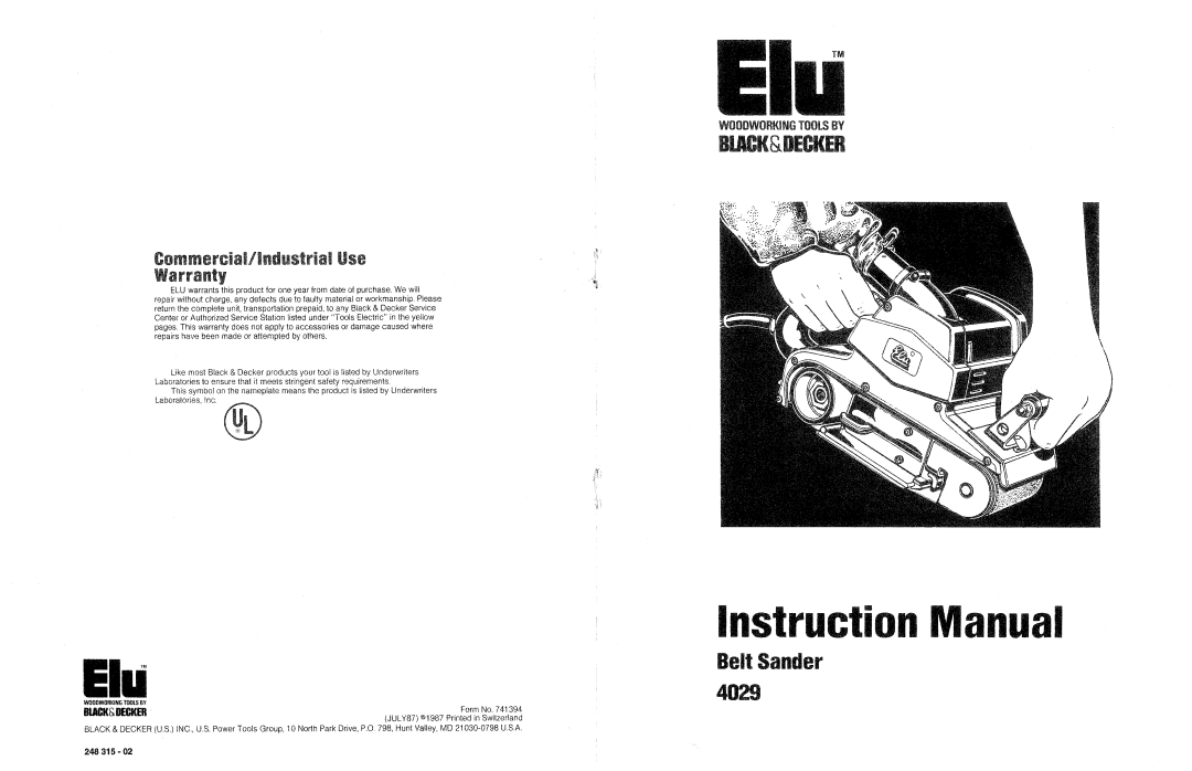 Black & Decker 4029 manual 