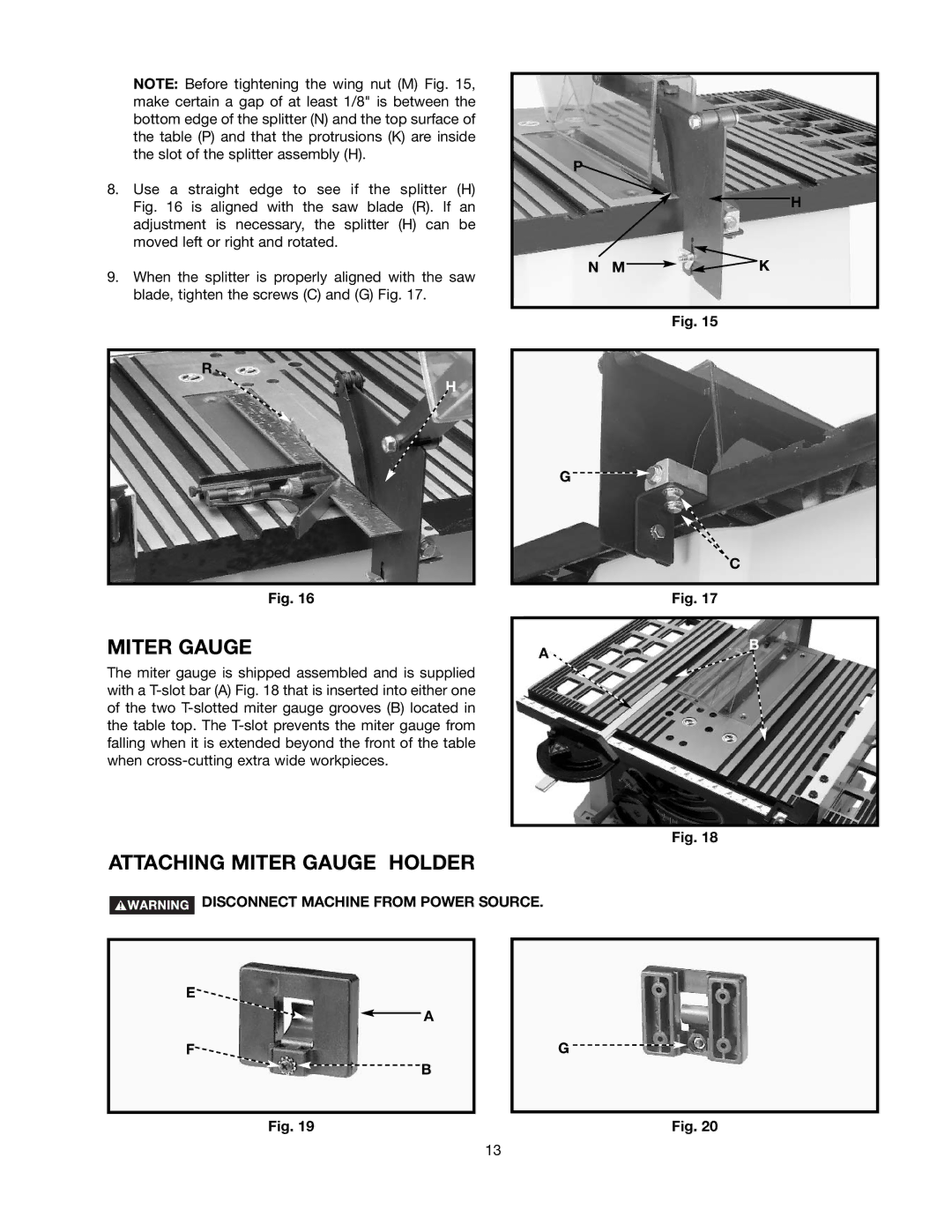 Black & Decker 489051-00 instruction manual Attaching Miter Gauge Holder 