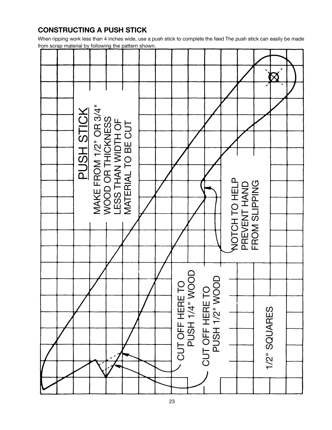 Black & Decker 489051-00 instruction manual Pushstick, Constructing a Push Stick 