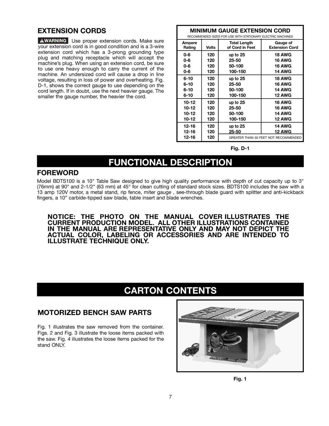 Black & Decker 489051-00 instruction manual Functional Description, Carton Contents 