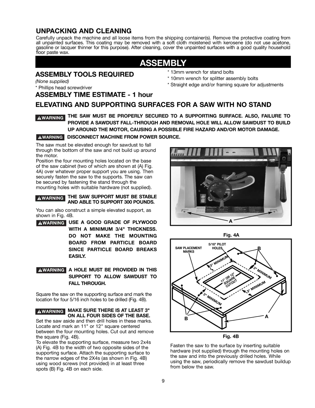 Black & Decker 489051-00 instruction manual Unpacking and Cleaning, Assembly Tools Required 