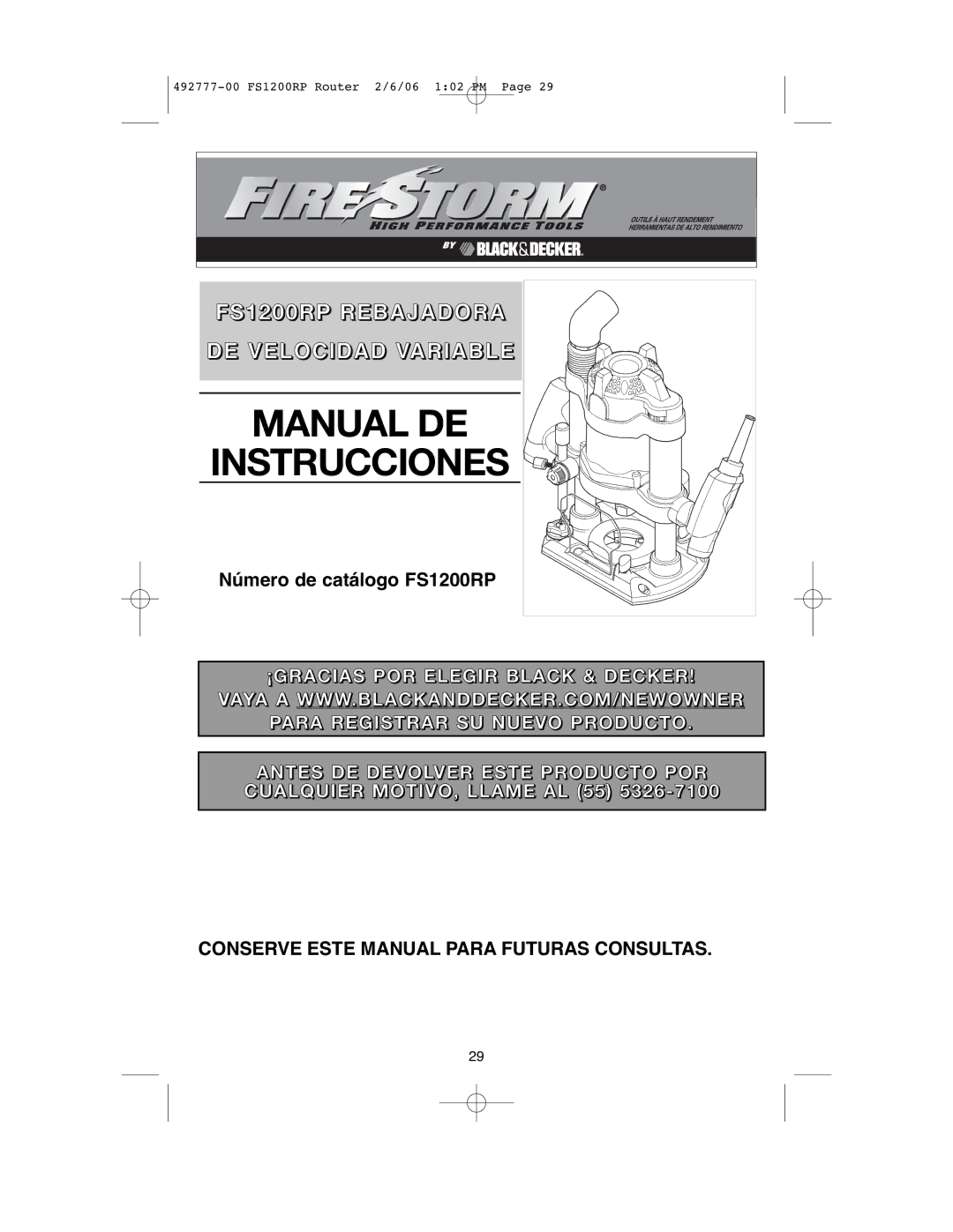 Black & Decker 492777-00 instruction manual Manual DE 