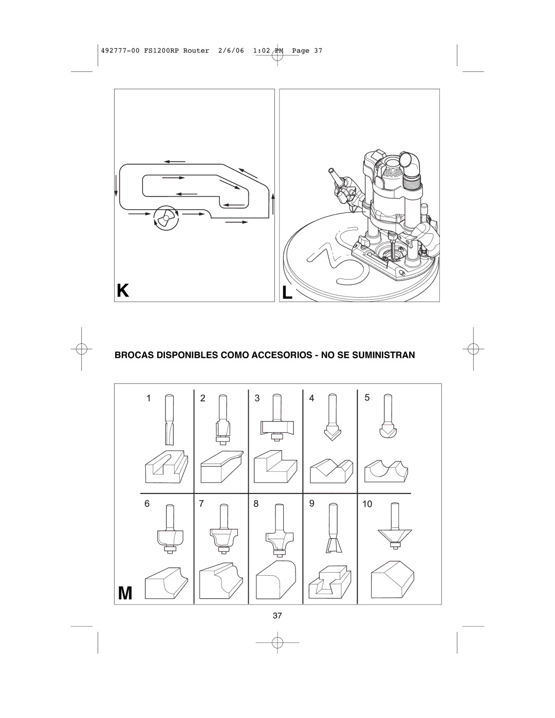 Black & Decker 492777-00 instruction manual Brocas Disponibles Como Accesorios no SE Suministran 