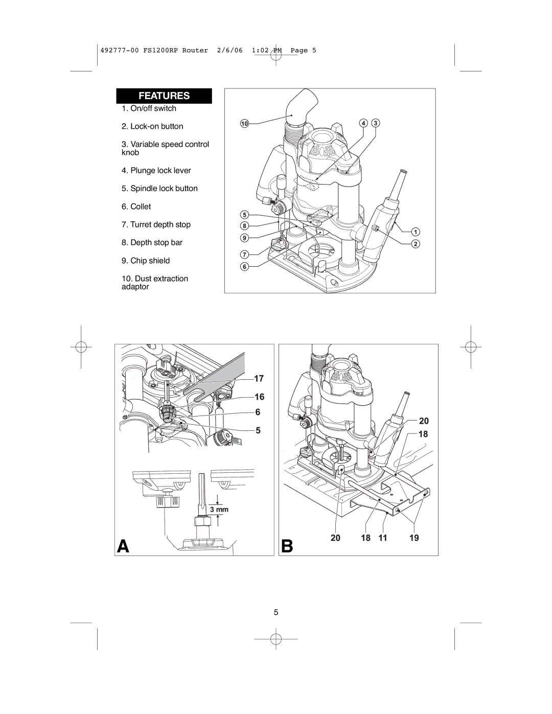 Black & Decker 492777-00 instruction manual Features 