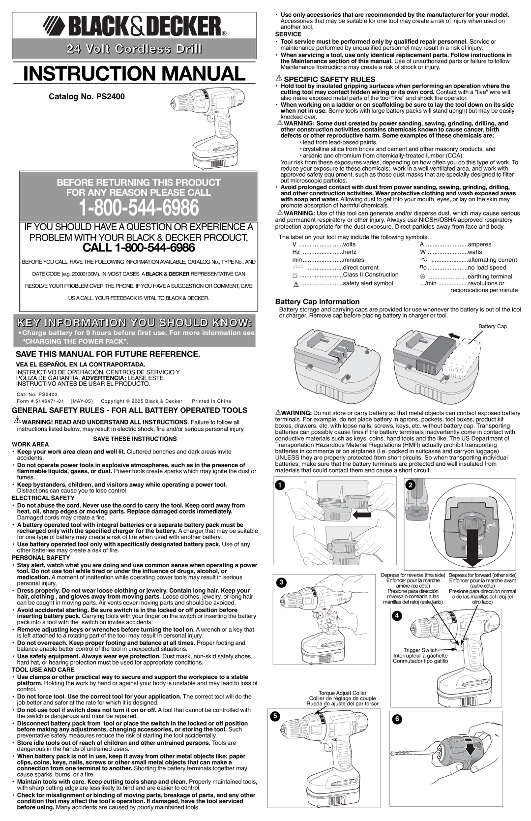 Black & Decker 5146471-01 instruction manual KEY Information YOU should Know, Specific Safety Rules 