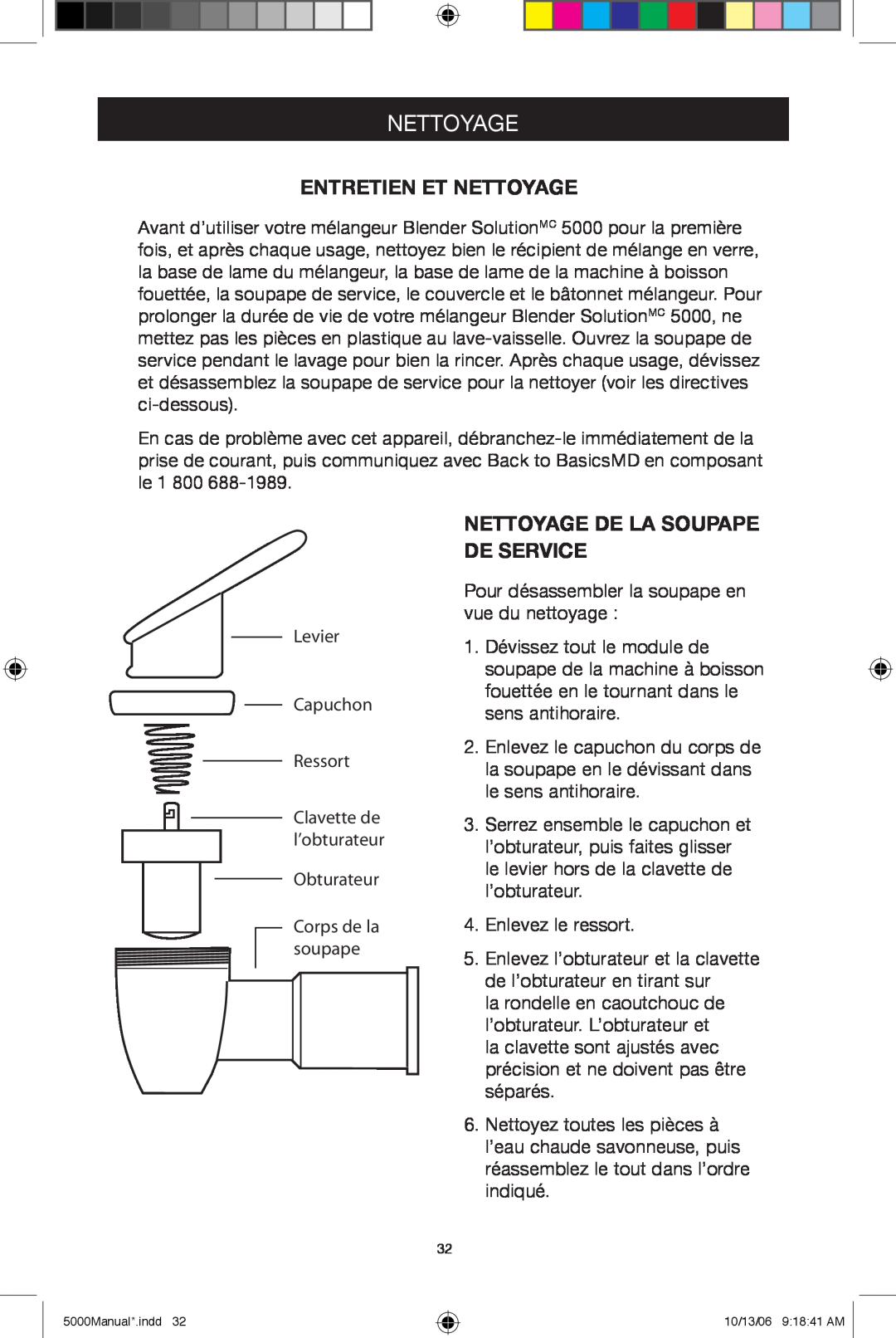 Black & Decker 5500 manuel dutilisation Entretien Et Nettoyage, Nettoyage De La Soupape De Service 