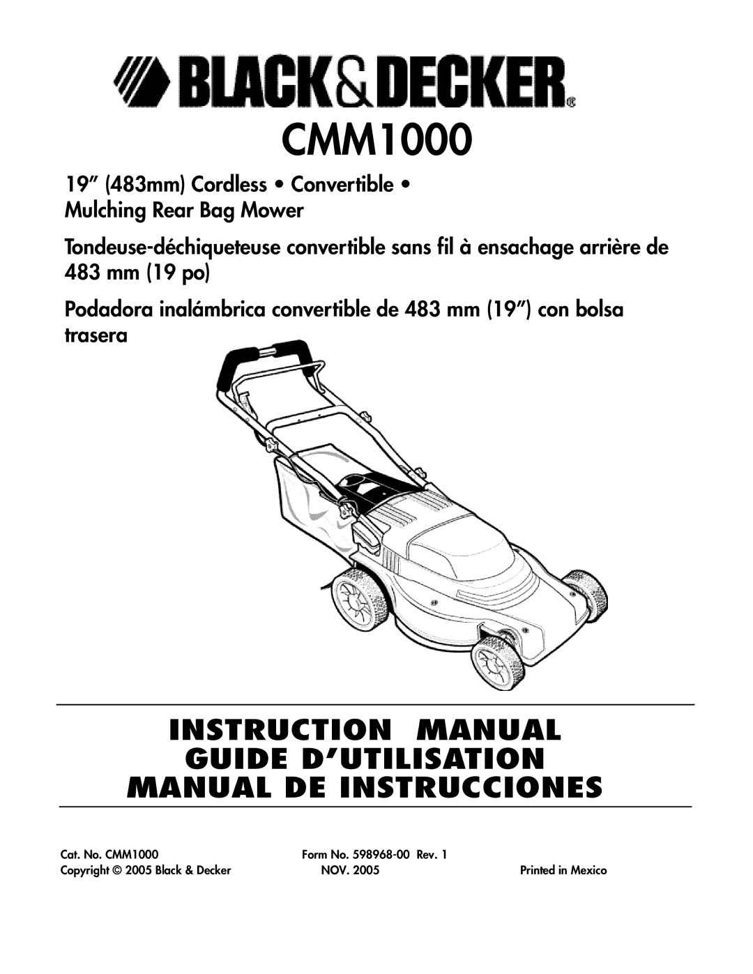 Black & Decker 598968-00 instruction manual CMM1000 