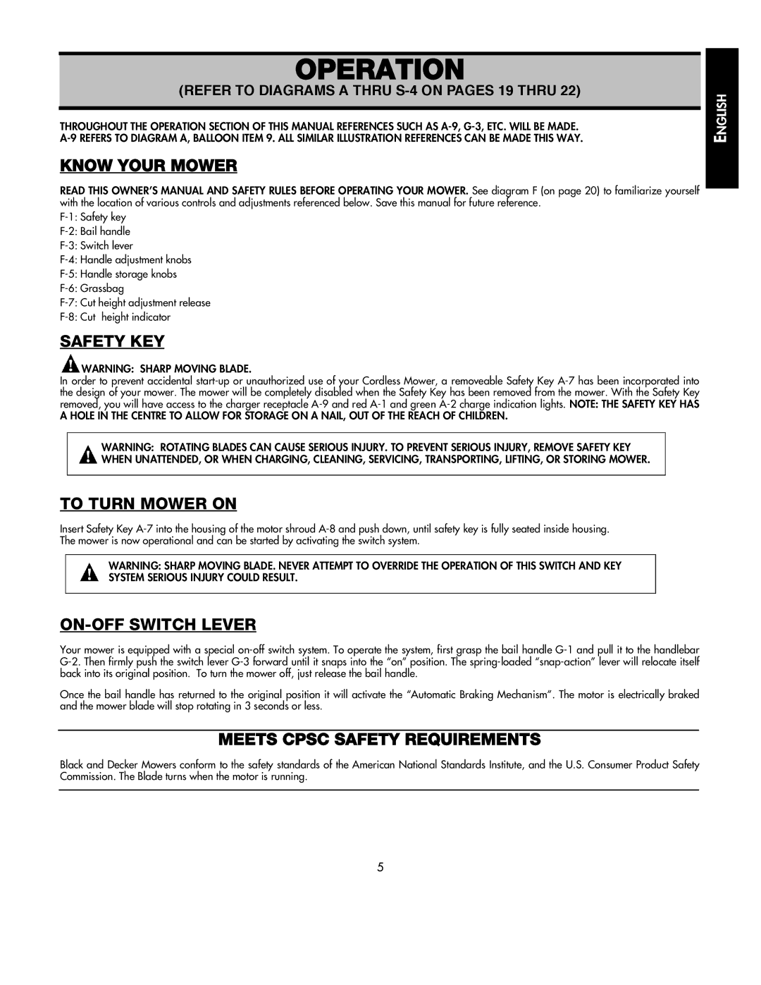 Black & Decker 598968-00 instruction manual Operation 