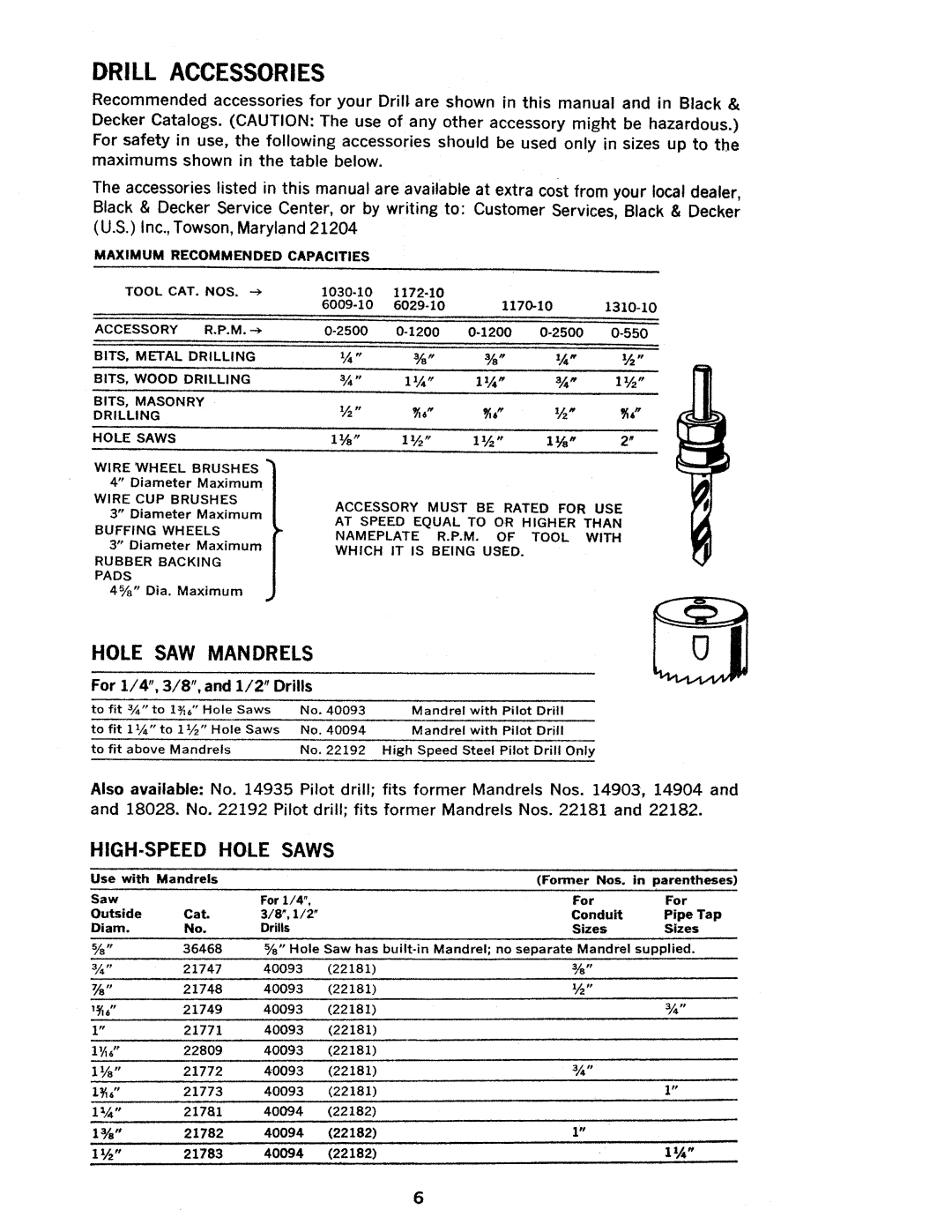 Black & Decker 6029-10, 6009-10, 1170-10, 1172-10, 1030-10 manual 