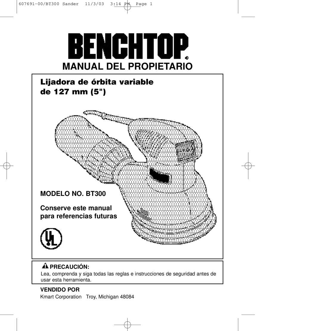 Black & Decker BT300, 607691-00 owner manual Precaución, Vendido POR 