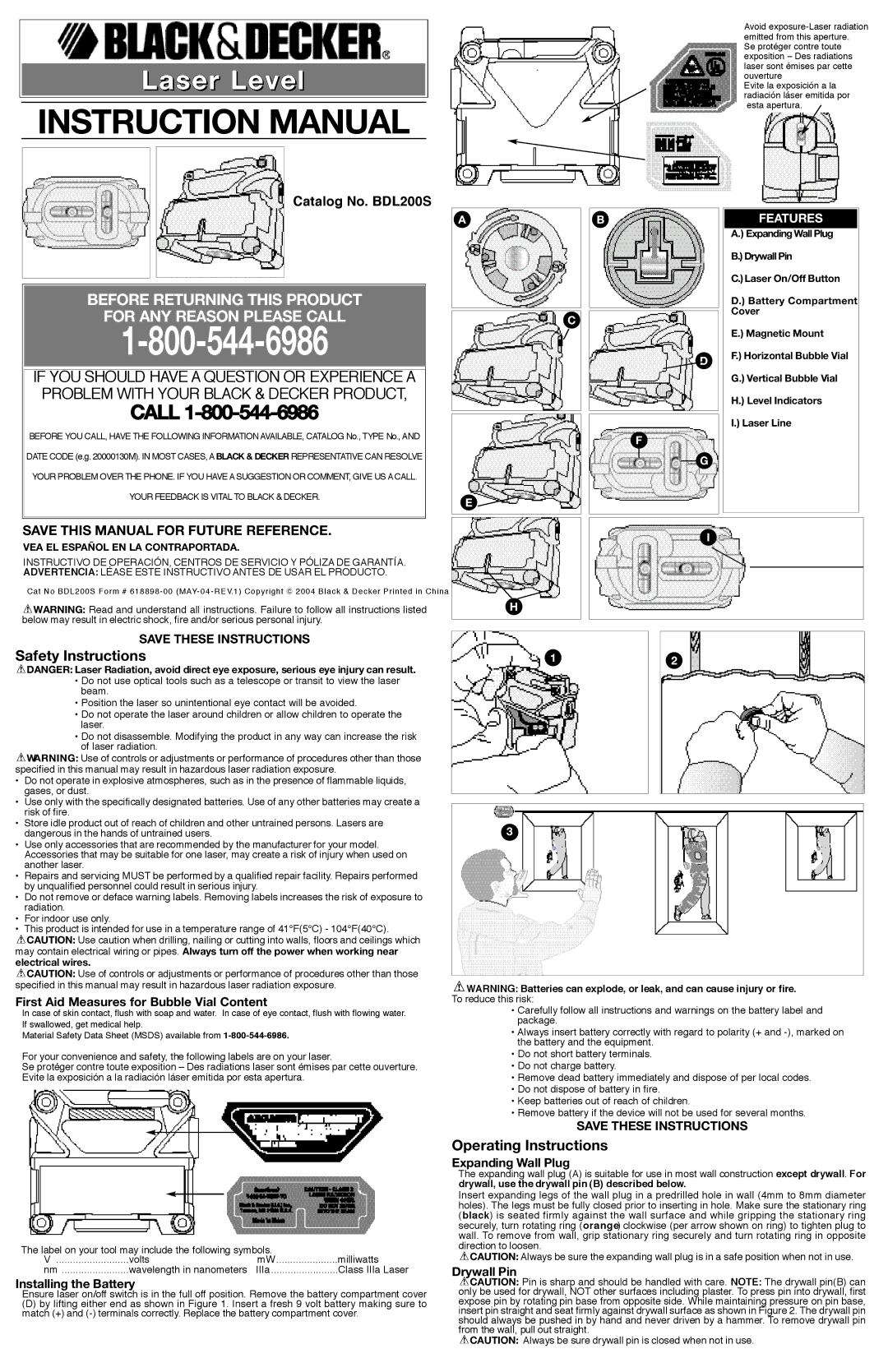 Black & Decker 618898-00 instruction manual Safety Instructions, Operating Instructions 