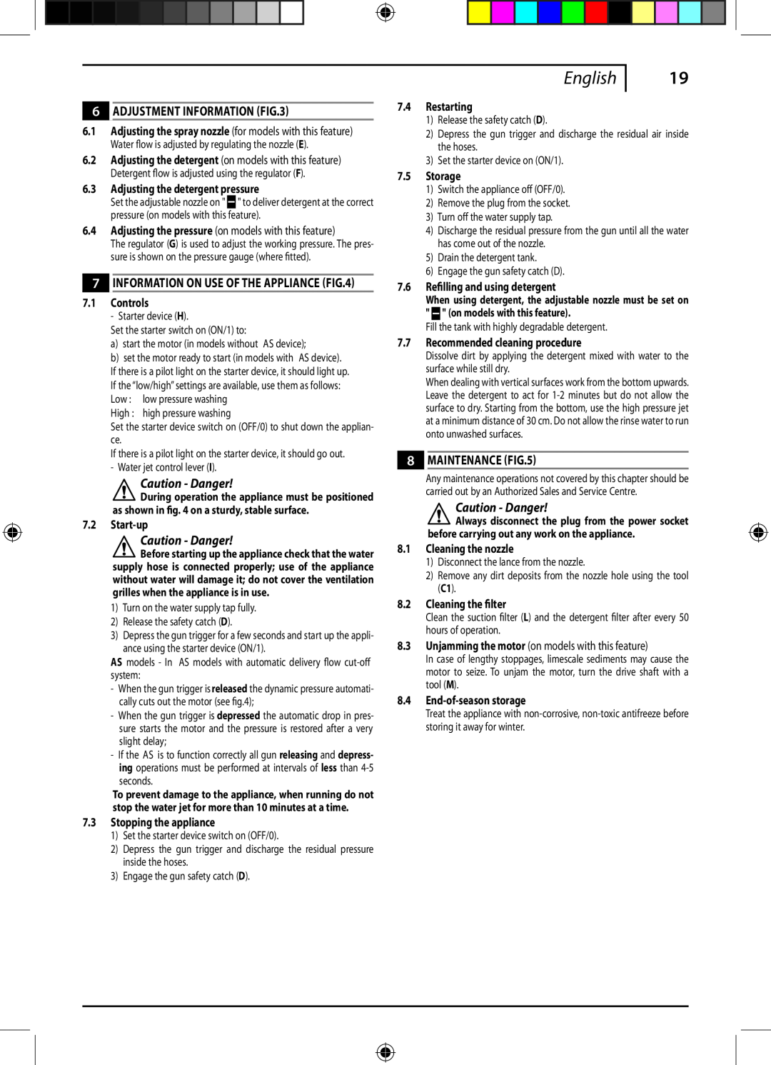 Black & Decker PW1550, 662275-02 instruction manual English, Adjustment Information, Maintenance, Caution - Danger 