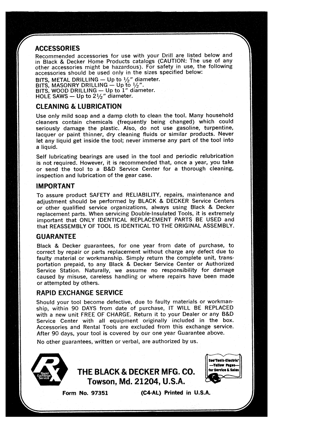 Black & Decker 7214, 7204 manual 