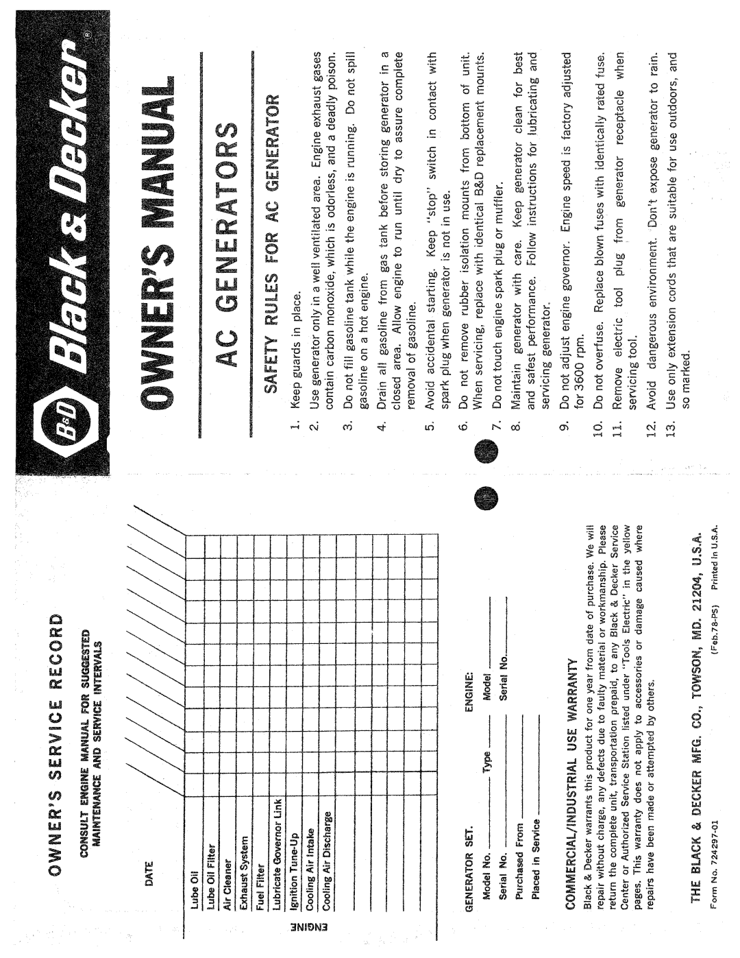 Black & Decker 724297-01 manual 