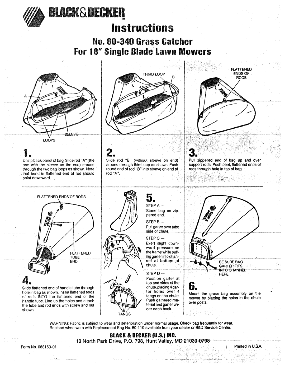 Black & Decker 688153-01, 80-340 manual 