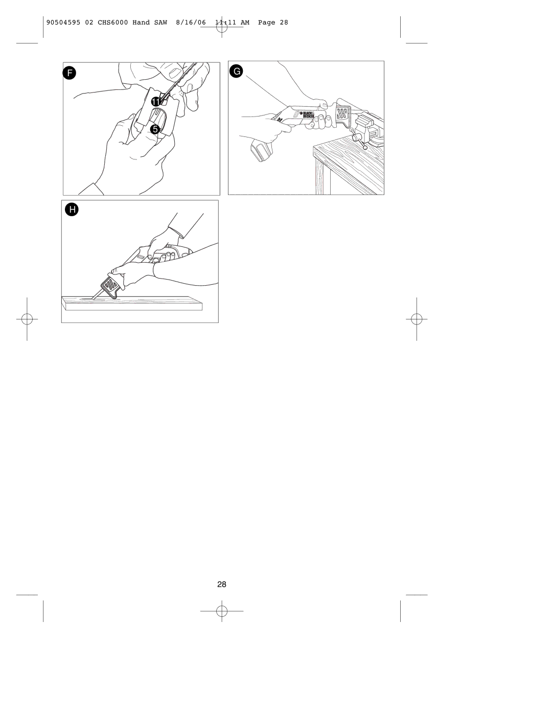 Black & Decker 90504595 instruction manual 9051 02 CHS6000 Hand SAW 